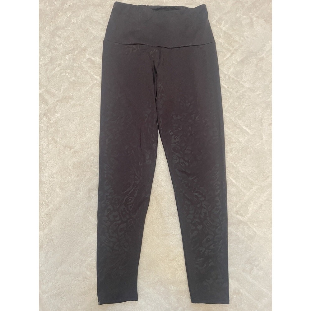 Onzie Womens Leggings Size S/M Black Animal Elastic Waist Stretch Skinny Pull On